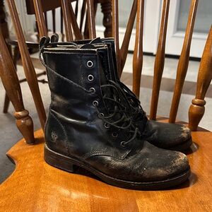 Frye Distressed Combat Boots